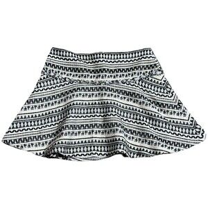 Banana Republic Mini Skirt Womens 8 Cream Black Jacquard Geometric A Line